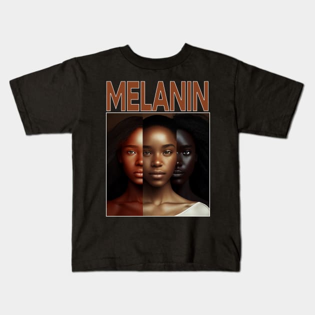 Melanin Shades Black Pride Afrocentric Kids T-Shirt by Merchweaver